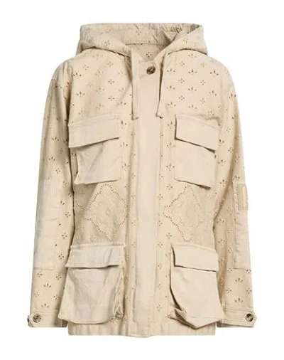 Ermanno Firenze Woman Jacket Beige Size 4 Cotton, Elastane In Brown
