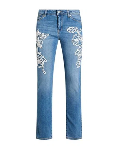 Ermanno Firenze Woman Jeans Blue Size 2 Cotton, Elastane