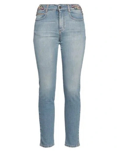 Ermanno Firenze Woman Jeans Blue Size 4 Cotton, Elastane