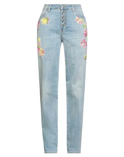 Ermanno Firenze Woman Jeans Blue Size 4 Cotton, Polyamide, Polyester