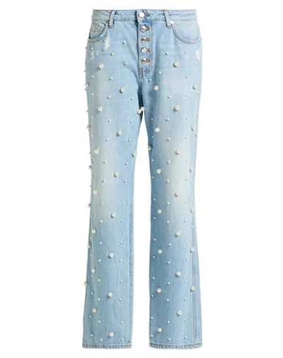 Ermanno Firenze Woman Jeans Blue Size 6 Cotton