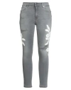 Ermanno Firenze Woman Jeans Grey Size 10 Cotton, Polyester, Elastane, Acrylic, Alpaca Wool