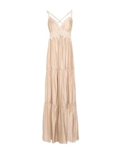 Ermanno Firenze Woman Maxi Dress Beige Size 2 Lyocell, Polyester