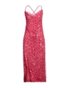 Ermanno Firenze Woman Maxi Dress Fuchsia Size 8 Polyester, Cotton, Polyamide In Pink