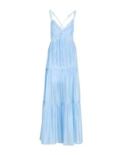 Ermanno Firenze Woman Maxi Dress Light Blue Size 8 Lyocell, Polyester
