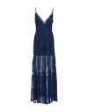 Ermanno Firenze Woman Maxi Dress Navy Size 8 Viscose, Polyamide In Navy Blue