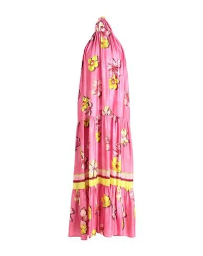 Ermanno Firenze Woman Maxi Dress Pink Size 8 Viscose