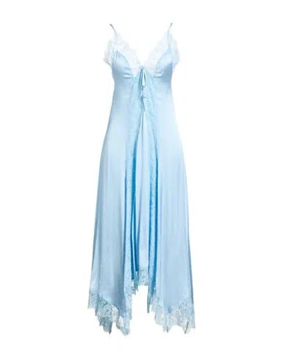 Ermanno Firenze Woman Maxi Dress Sky Blue Size 4 Viscose
