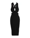 Ermanno Firenze Woman Midi Dress Black Size 4 Polyester, Elastane