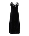 Ermanno Firenze Woman Midi Dress Black Size 4 Polyester, Viscose, Polyamide, Cotton In Black