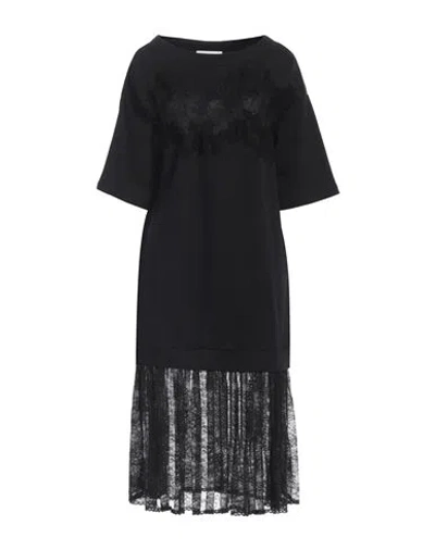 Ermanno Firenze Woman Midi Dress Black Size 8 Cotton, Polyamide