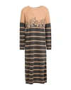 Ermanno Firenze Woman Midi Dress Camel Size 8 Acrylic, Wool, Polyamide