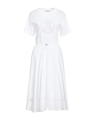 Ermanno Firenze Woman Midi Dress White Size 6 Cotton