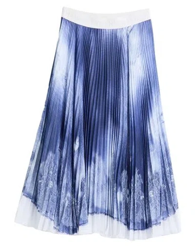 Ermanno Firenze Woman Midi Skirt Blue Size 6 Polyester