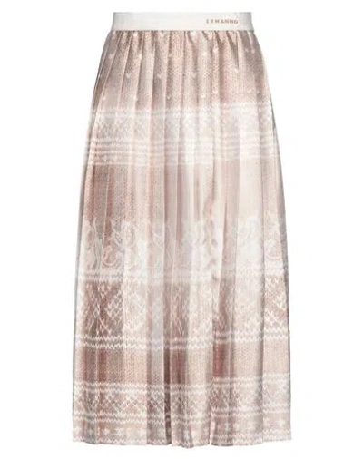 Ermanno Firenze Woman Midi Skirt Sand Size 8 Polyester In Beige