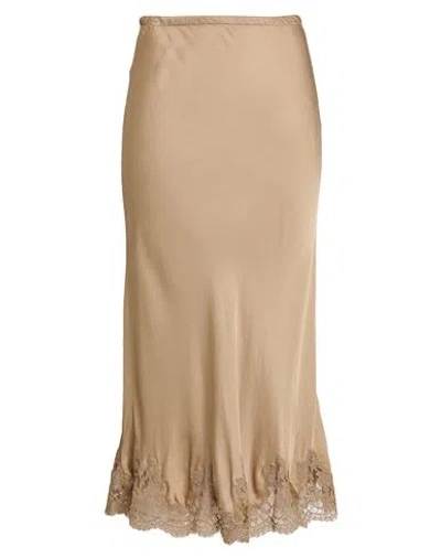 Ermanno Firenze Woman Midi Skirt Sand Size 8 Viscose