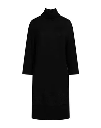 Ermanno Firenze Woman Mini Dress Black Size 6 Wool, Polyester, Polyamide, Mohair Wool, Alpaca Wool