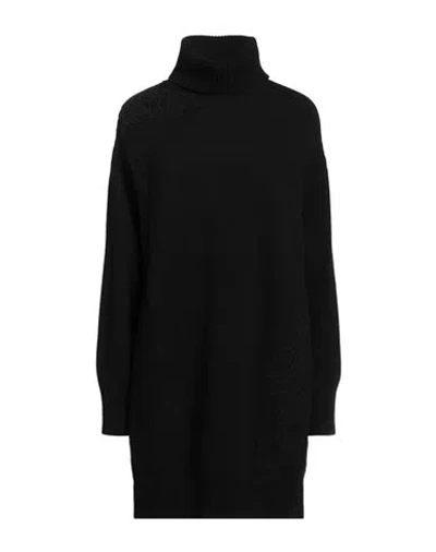 Ermanno Firenze Woman Mini Dress Black Size 6 Virgin Wool, Polyamide, Cotton, Viscose