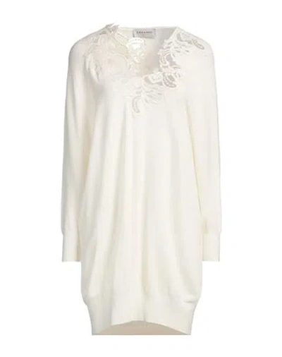 Ermanno Firenze Woman Mini Dress Cream Size 8 Viscose, Polyamide, Cotton In White