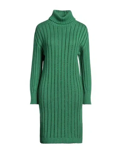 Ermanno Firenze Woman Mini Dress Green Size 4 Wool