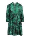 Ermanno Firenze Woman Mini Dress Green Size 8 Viscose, Cotton, Polyamide In Green