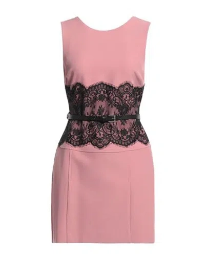 Ermanno Firenze Woman Mini Dress Pink Size 8 Polyester, Elastane, Leather