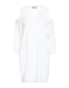 Ermanno Firenze Woman Mini Dress White Size 12 Viscose, Polyamide, Cotton