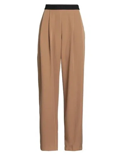 Ermanno Firenze Woman Pants Camel Size 2 Polyester, Elastane