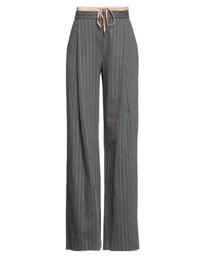 Ermanno Firenze Woman Pants Lead Size 6 Cotton, Polyester In Gold
