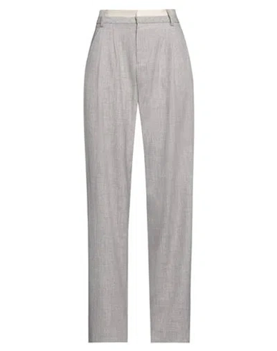 Ermanno Firenze Woman Pants Light Grey Size 10 Polyester, Viscose, Elastane