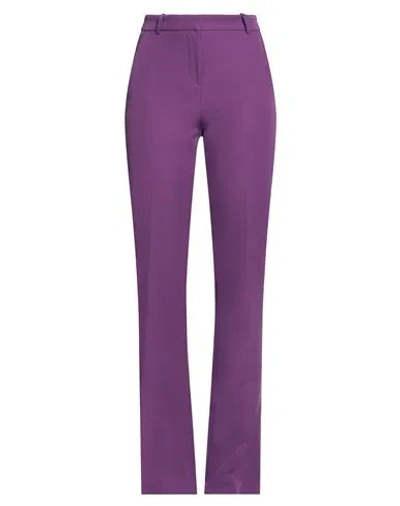 Ermanno Firenze Woman Pants Mauve Size 8 Polyester, Elastane In Purple