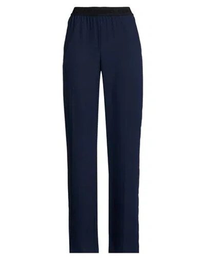 Ermanno Firenze Woman Pants Navy Size 4 Polyester In Blue
