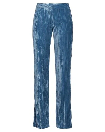 Ermanno Firenze Woman Pants Pastel Blue Size 8 Polyester In Blue