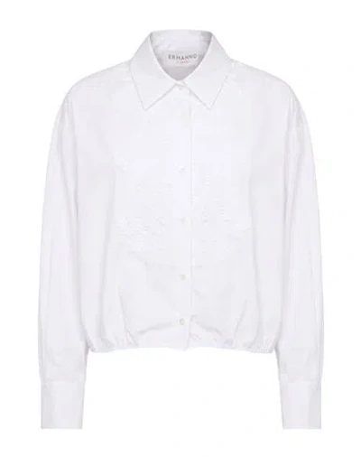 Ermanno Firenze Woman Shirt White Size 2 Cotton, Polyester, Polyamide In Multi