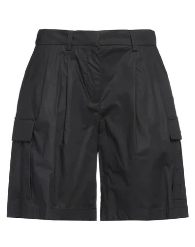 Ermanno Firenze Woman Shorts & Bermuda Shorts Black Size 8 Cotton