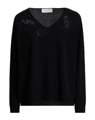 Ermanno Firenze Woman Sweater Black Size 10 Wool, Acrylic, Polyamide