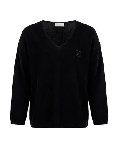 Ermanno Firenze Woman Sweater Black Size 6 Wool, Cashmere