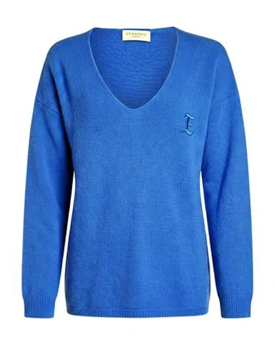 Ermanno Firenze Woman Sweater Blue Size 4 Wool, Cashmere