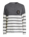 Ermanno Firenze Woman Sweater Grey Size 8 Wool, Glass, Acrylic, Brass, Polyester In Gray