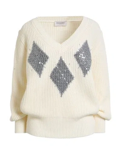 Ermanno Firenze Woman Sweater White Size 4 Acrylic, Wool, Alpaca Wool, Polyester In Multi