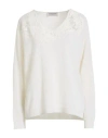 Ermanno Firenze Woman Sweater White Size 8 Wool, Acrylic, Polyamide In White