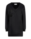 Ermanno Firenze Woman Sweatshirt Black Size 4 Polyamide, Cotton In Black