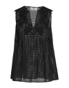 Ermanno Firenze Woman Top Black Size 8 Cotton, Polyester In Black