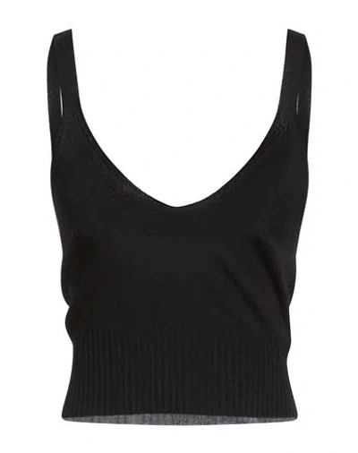 Ermanno Firenze Woman Top Black Size 8 Viscose, Polyamide