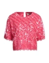 Ermanno Firenze Woman Top Fuchsia Size 8 Polyester, Cotton, Polyamide In Pink