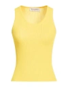 Ermanno Firenze Woman Top Yellow Size 10 Viscose, Polyamide