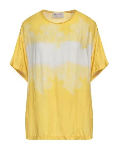 Ermanno Firenze Woman Top Yellow Size 4 Viscose