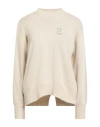 Ermanno Firenze Woman Turtleneck Beige Size 2 Viscose, Polyamide, Wool, Cashmere