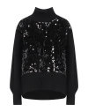 Ermanno Firenze Woman Turtleneck Black Size 6 Wool, Nylon, Polyester