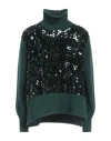 Ermanno Firenze Woman Turtleneck Green Size 4 Wool, Nylon, Polyester
